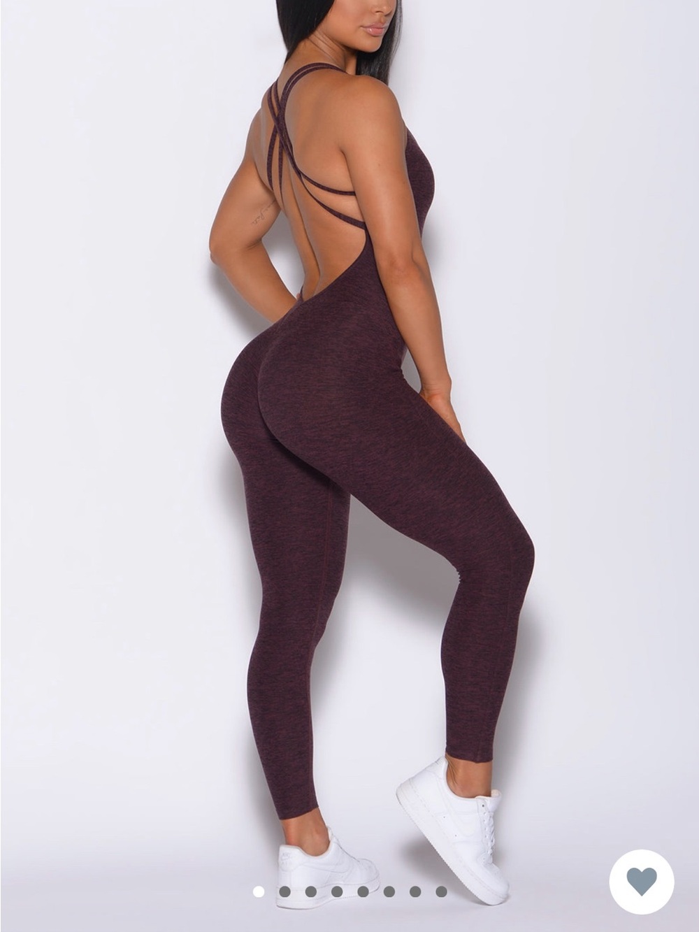 Bombshell Sportswear Deep Plum Strappy Back Jumpsuit